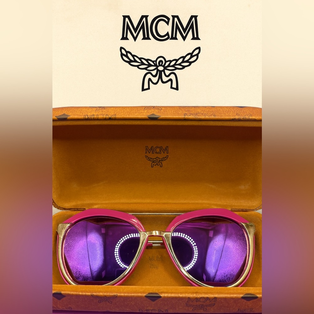 Authentic MCM Women’s Butterfly Sunglasses | Pink/Gold | Good Used Condition - Picture 3 of 6